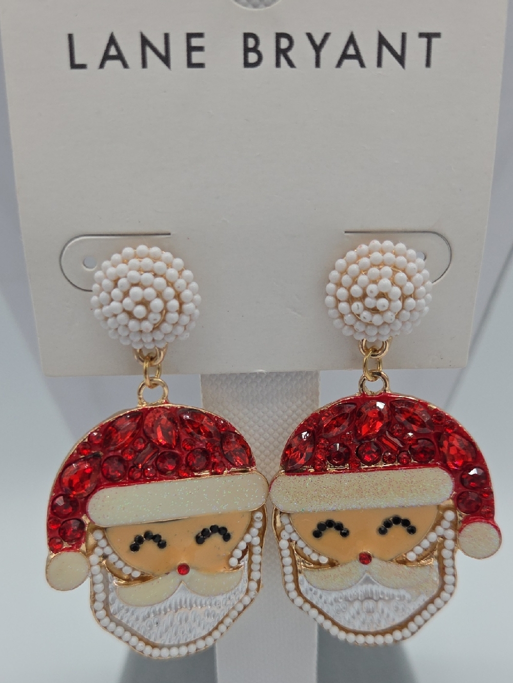 5 for $25! Lane Bryant Santa Drop Earrings - Red, White, Gold Tone